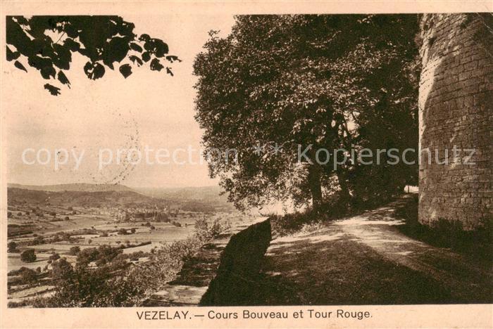 Vezelay 89 Yonne Cours Bouveau et Tour Rouge