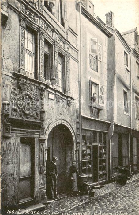 Le Mans Sarthe Grand rue la maison d’Adam et Eve