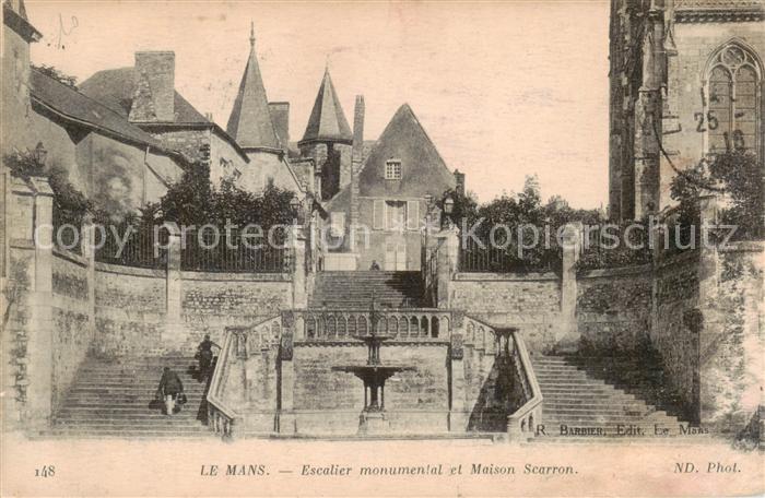 Le Mans Sarthe Escalier monumental et Maison Scarron