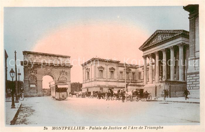 Montpellier Herault Palais de Justice et l’Arc de Triomphe