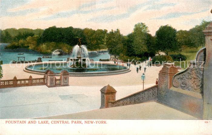 New York City Fountain and Lake Central Park