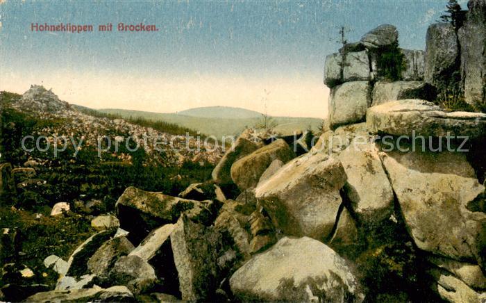 Ilsenburg Harz Hohneklippen mit Blick zum Brocken