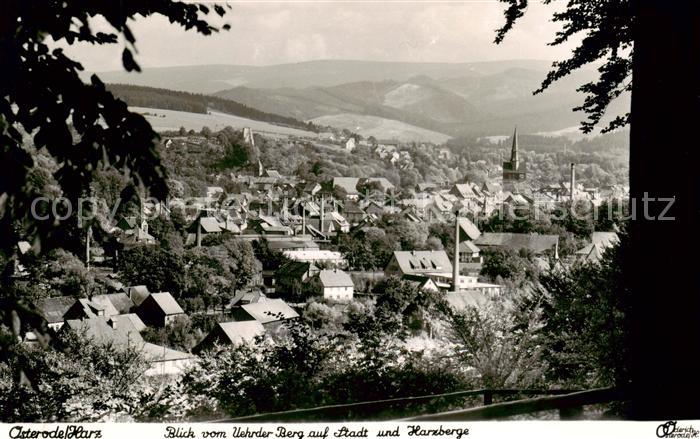Osterode Harz Panorama Blick vom Uehrder Berg auf Stadt und Harzberge