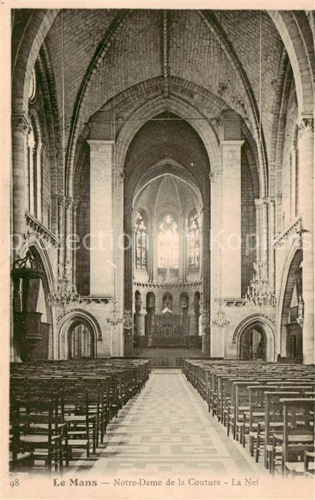 Le Mans Sarthe Eglise Notre Dame de la Couture la nef