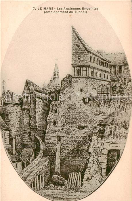 Le Mans Sarthe Les Anciennes Enceintes Emplacement du Tunnel Dessin Kuenstlerkar