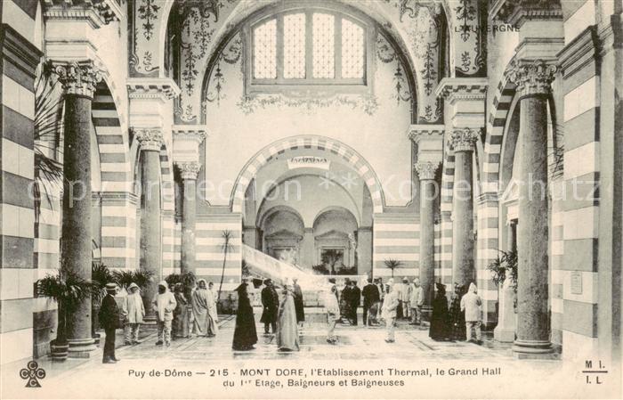 Puy de Dome Le Mont Dore l’Etablissement Thermal le Grand Hall du Ier Etage Baig
