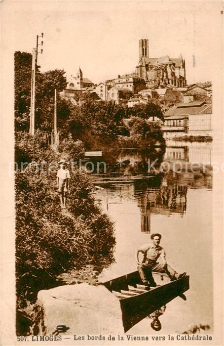 Limoges 87 Les bords de la Vienne vers la Cathedrale