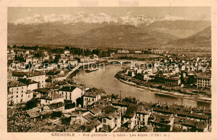 Grenoble 38 Vue generale L’Isere Les Alpes