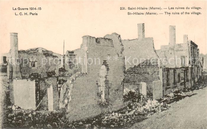 Saint-Hilaire -au-Temple 51 Marne Les ruines du village La Guerre 1914-15