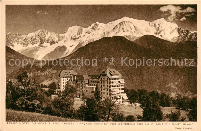 Passy Bonneville 74 Haute-Savoie Grand Hotel du Mont Blanc Facade Nord et vue ge