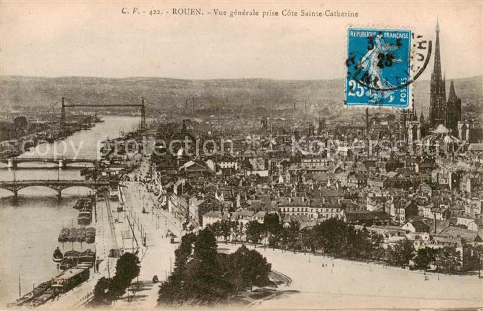 Rouen 76 Vue generale prise Cote Sainte Catherine