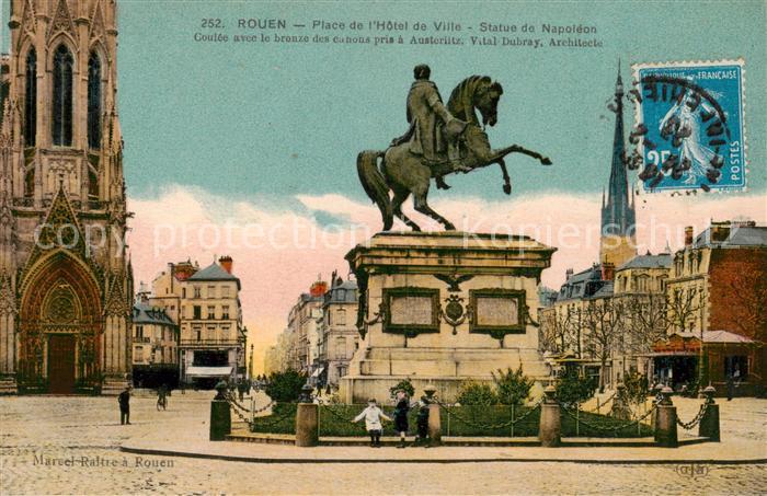 Rouen 76 Place de l’Hotel de Ville Statue de Napoleon