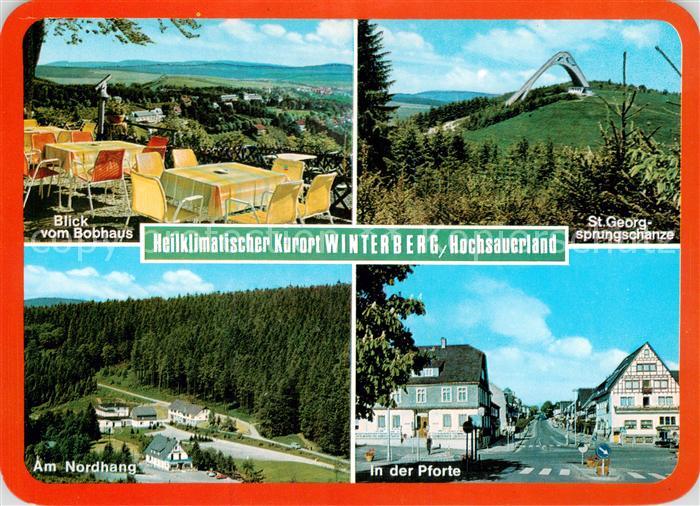 Winterberg Hochsauerland Blick vom Bobhaus St Georg Sprungschanze Am Nordhang In