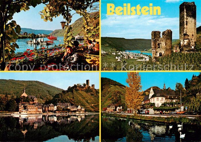 Beilstein Mosel Panorama mit Burgruine Metternich