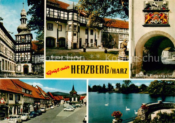 Herzberg Harz Schlossturm Schloss Innenhof Eingangstor Markt