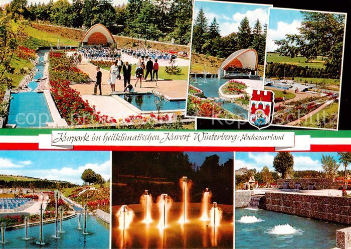 Winterberg Hochsauerland Kurpark Musikpavillon Leuchtfontaenen