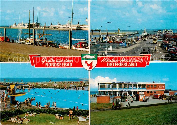 Norden Norddeich Nordseebad Faehrhafen Schwimmbad Haus des Gastes