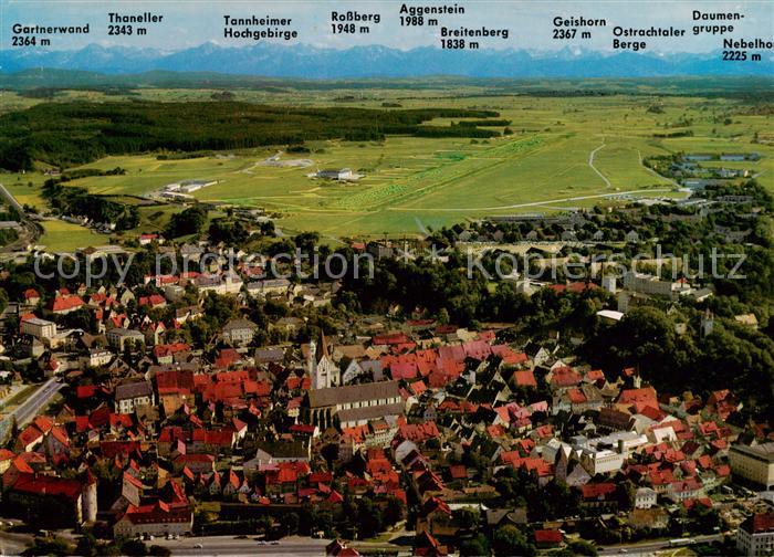 Kaufbeuren mit Tiroler und Allgaeuer Hochgebirge Fliegeraufnahme