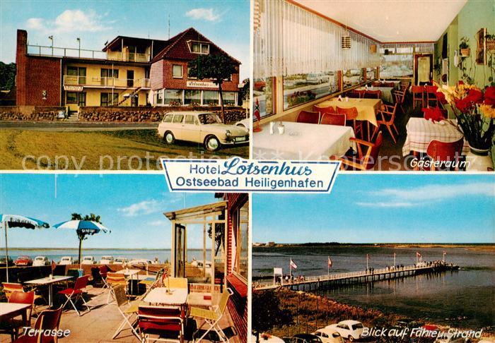 Heiligenhafen Ostseebad Hotel Lotsenhus Gaststube Terrasse Faehre und Strand