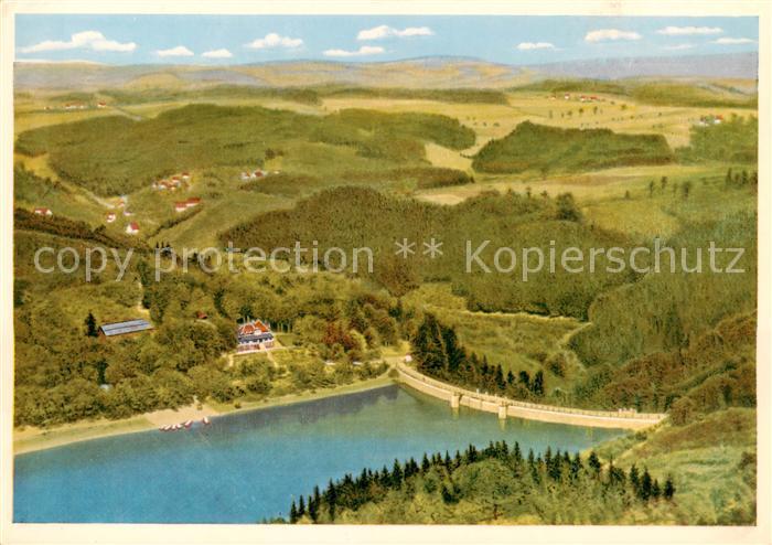 Dahlerbrueck Gloertalsperre im Volmetal Fliegeraufnahme