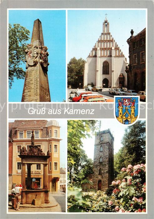 Kamenz Sachsen Postmeilensaeule Klosterkirche Andreasbrunnen Lessingturm auf dem