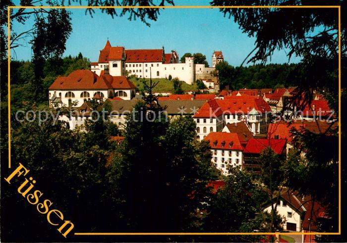 Fuessen Allgaeu mit Hohem Schloss und St Mang