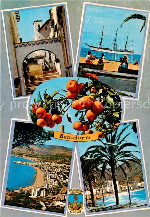 Benidorm ES Teilansichten Segelschiff Strand