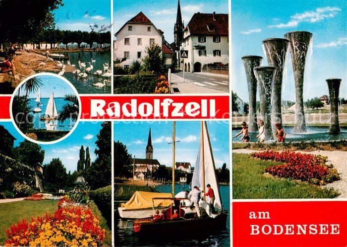 Radolfzell Bodensee Teilansichten Park Segeln Wasserfontaene