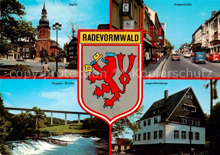 Radevormwald Markt Kaiserstrasse Wupper Bruecke Jugendherberge