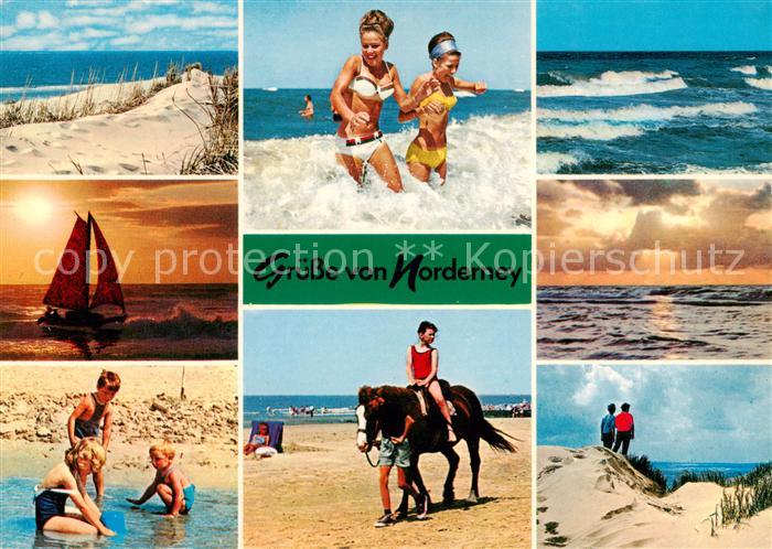 Norderney Nordseebad Duenen Badespass Strand Reiten Sonnenuntergang