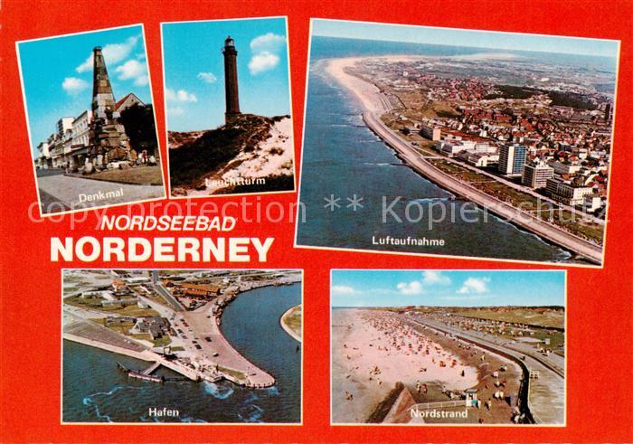 Norderney Nordseebad Denkmal Leuchtturm Fliegeraufnahme Hafen Nordstrand