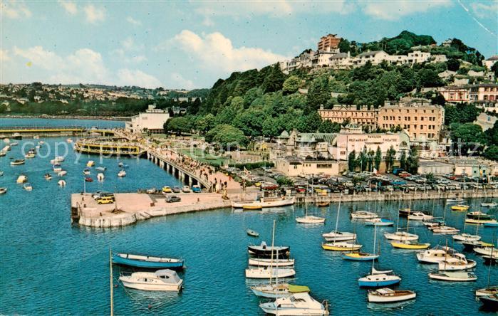 Torquay UK Harbour and Promenade aerial view