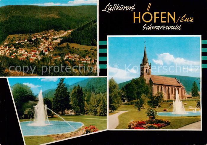 Hoefen Enz Kirche Springbrunnen Luftaufnahme