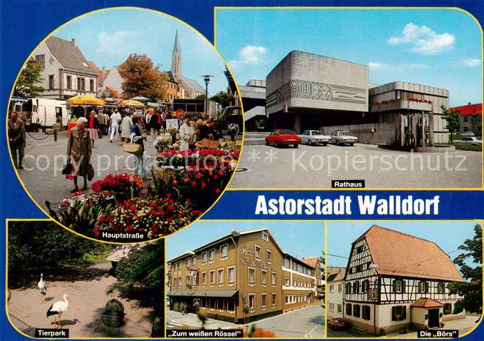 Walldorf Hauptstrasse Markt Tierpark Rathaus Hotel Zum weissen Roessl Die Boers