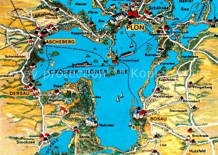 Ploen See Rund um den grossen Ploener See Landkarte