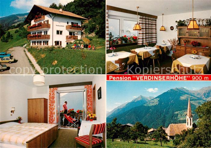Verdins Pension Verdinserhoehe Motiv mit Kirche Alpenpanorama