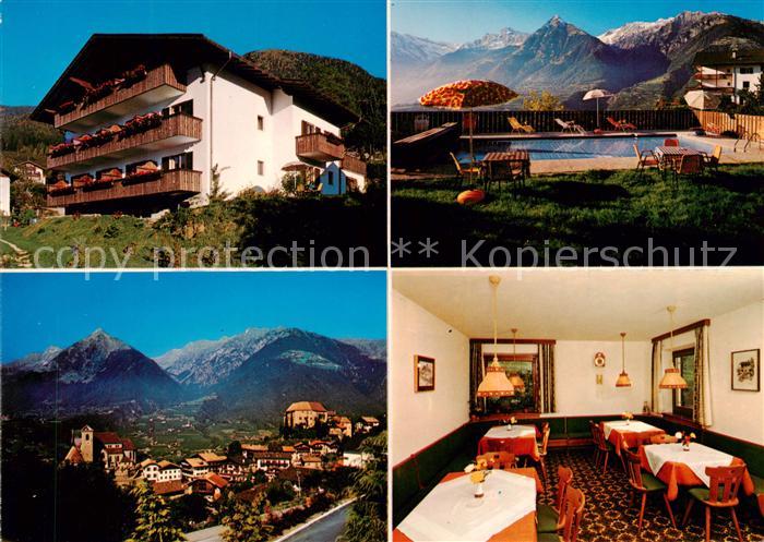 Schenna Meran Trentino IT Hotel Pension garni Falchenwies Swimming Pool Alpen