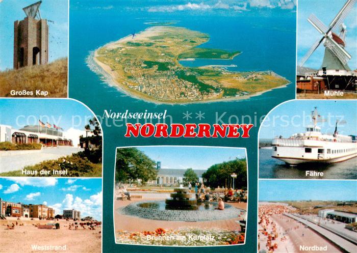 Norderney Nordseebad Grosses Kap Haus der Insel Weststrand Brunnen Kurplatz Mueh