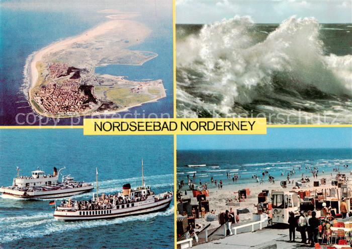Norderney Nordseebad Luftbild Nordseeinsel Brandung Faehren Strand
