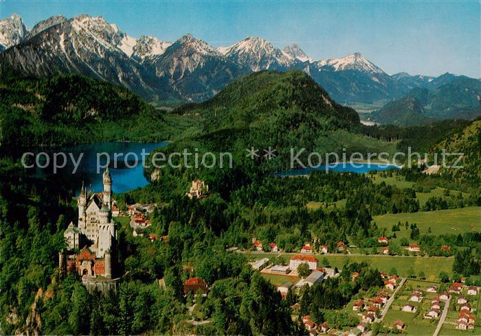 Hohenschwangau Koenigsschloss Neuschwanstein Alpsee Schwansee Tiroler und Allgae
