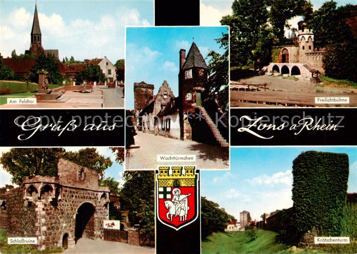 Zons Rhein NRW Am Feldtor Kirche Wachttuermchen Freilichtbuehne Kroetschenturm S