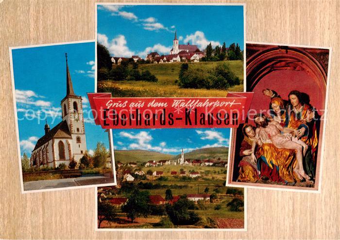 Eberhards-Clausen Ansicht mit Kirche Kirchenfiguren Panorama