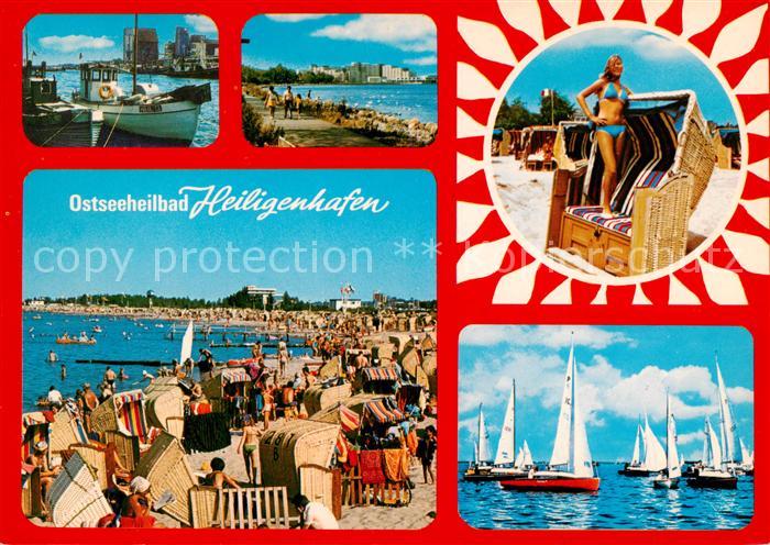 Heiligenhafen Ostseebad Fischkutter Mole Strandkorb Strand Segelboote