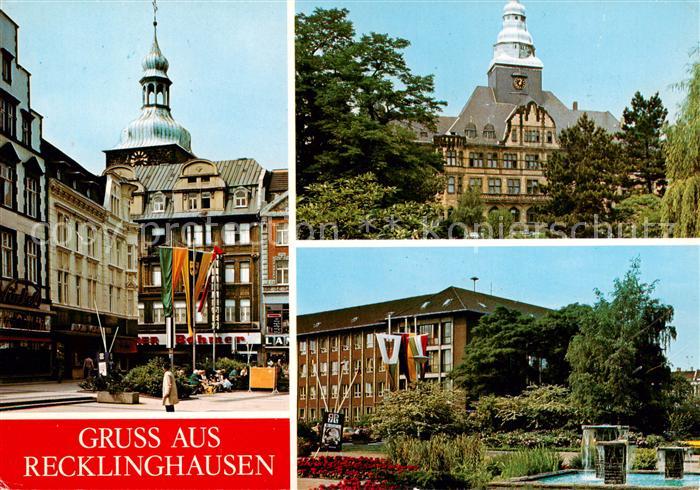 Recklinghausen Westfalen Markt Rathaus Brunnen