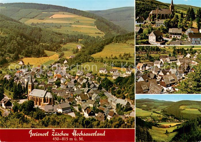 Zueschen  Sauerland Fliegeraufnahmen Kirche Panorama