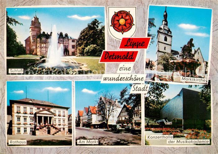 Detmold Schloss Marktkirche Rathaus Am Markt Konzerthalle der Musikakademie