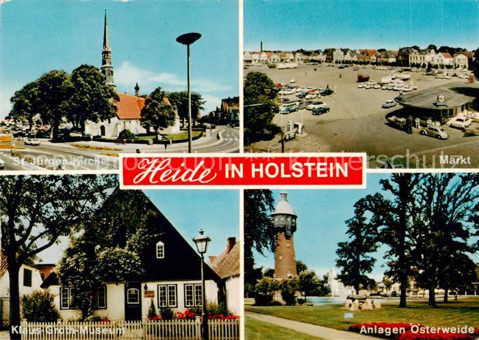 Heide Holstein St Juergen Kirche Markt Kaus Groth Museum Anlagen oesterweide