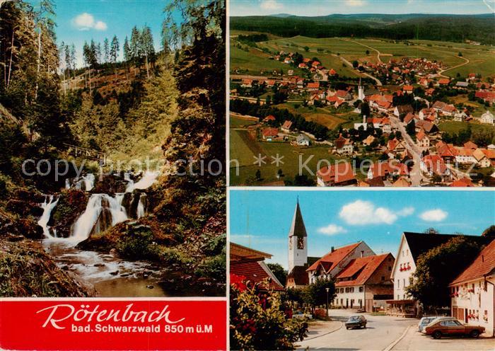 Roetenbach Baden Wasserfall Panorama Strassenpartie