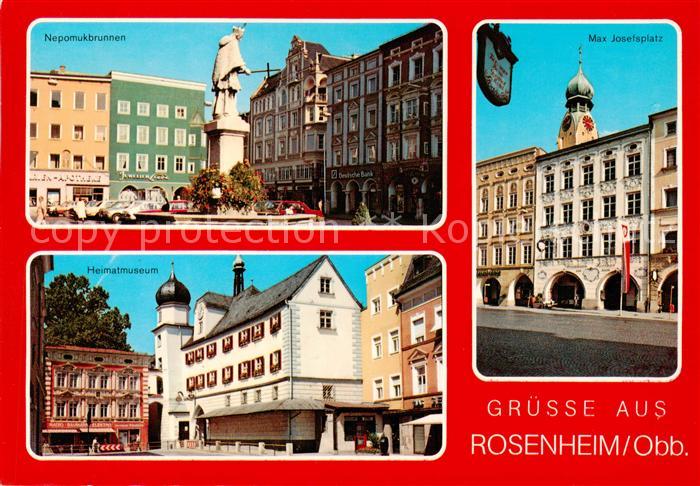Rosenheim  Bayern Nepomukbrunnen Heimatmuseum Max Josefsplatz