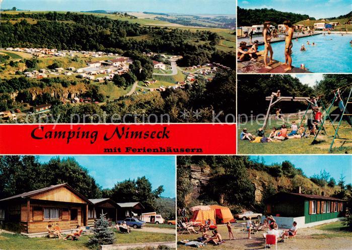 Irrel Fliegeraufnahme Camping Nimseck mit Ferienhaeusern Schwimmbad Spielplatz